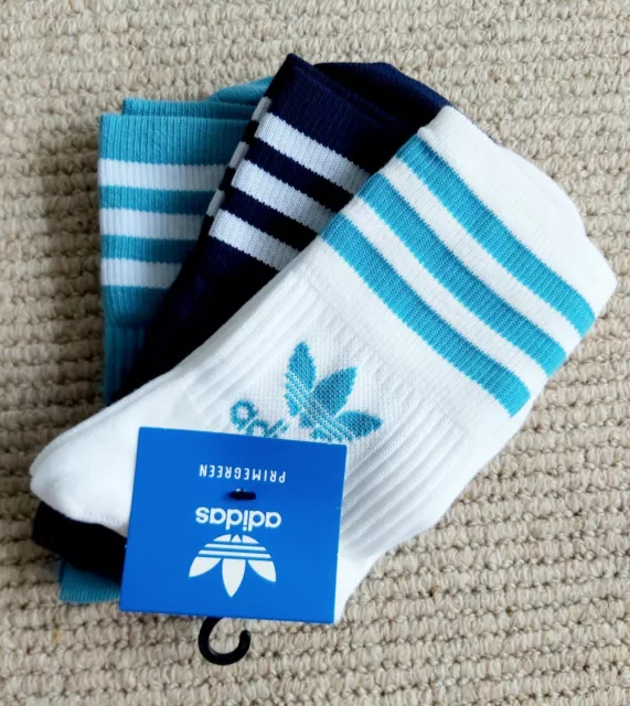 ADIDAS UNISEX LINEAR Crew Cushioned 3 Pairs Crew Socks XL White