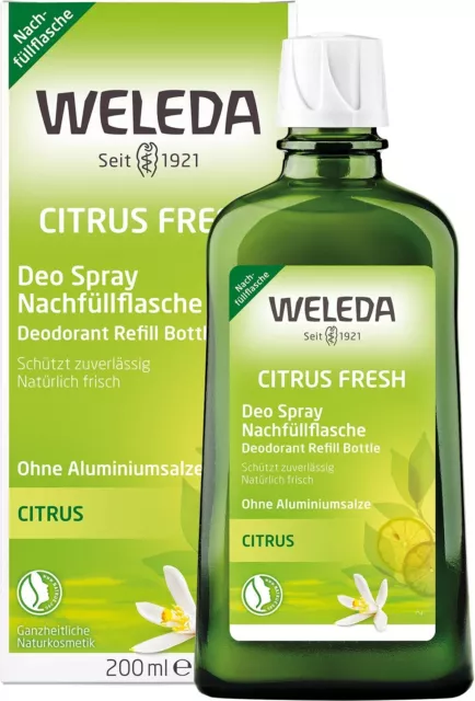 Weleda Citrus fresh DeoSpray, 200ml Nachfüllflasche, PZN 17916625