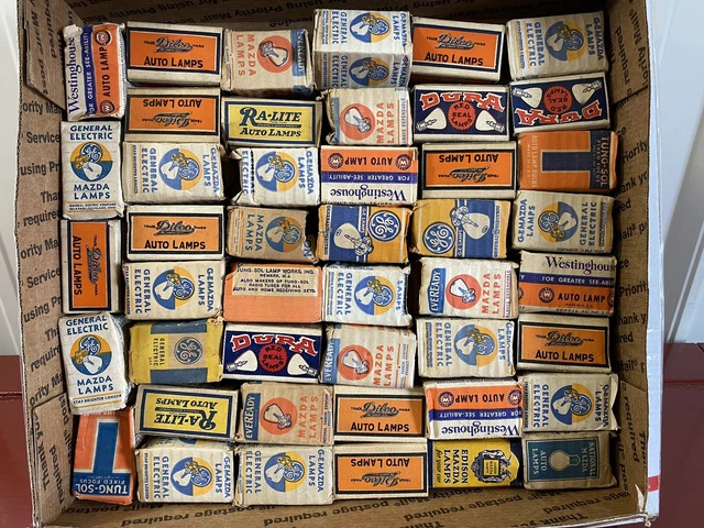 1920 's 30 's HEADLIGHT DRIVING LIGHT BULB LAMPS LOT (45) MAZDA RA-LITE EDISON