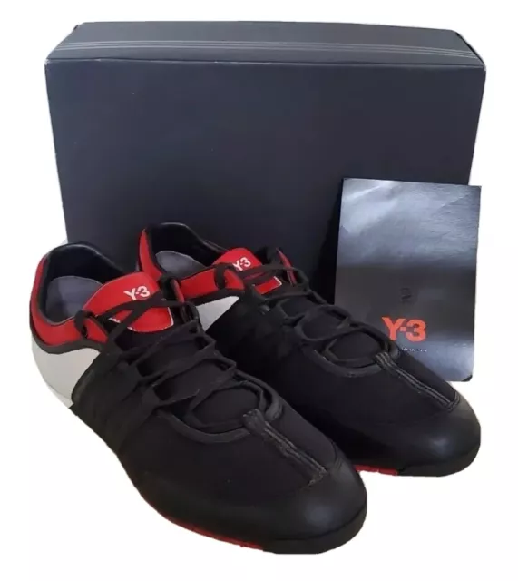 Y3 Trainers Yohji Yamamoto Black Red White Boxing 2 Mens UK 9 Eu 43 Rrp £190