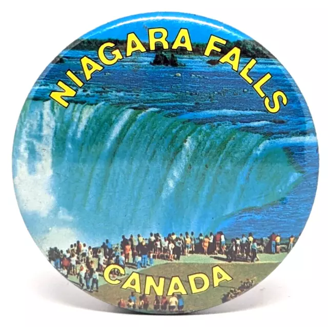 Vtg NIAGARA FALLS CANADA  Three Waterfalls Ontario 1980's Badge Pin (P1200)