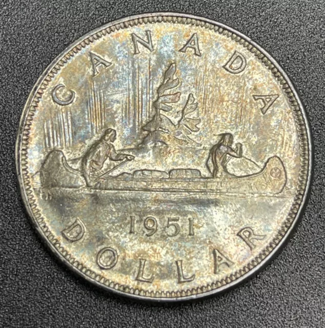 1951 Canada Silver Dollar - No Reserve Sale - Nicely Toned