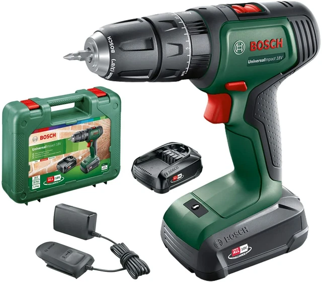 BOSCH PSB UNIVERSAL Cordless Combi Drill with (2 x 18v Lithium-Ion ...