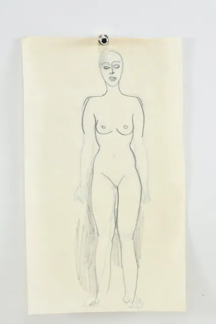 L85T09-estate Ernesto de Fiori (1884-1945) sketch, women's nude, both sides