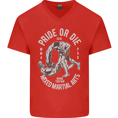 Pride MMA Muay Thai Arti Marziali Miste da Uomo V-Neck T-shirt di cotone 3