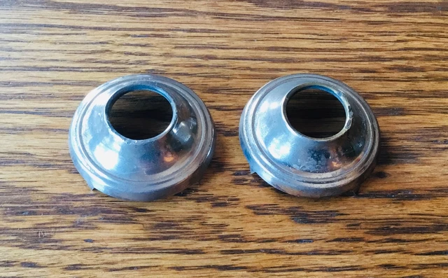 1933~1936 Plymouth HANDLE ESCUTCHEONS vtg 1930s MOPAR interior trim