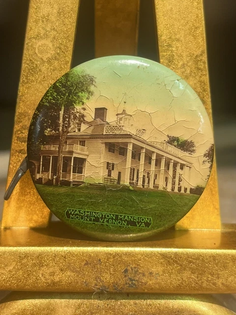 Vintage Celluloid Souvenir Mt. Vernon, Washington’s Tomb Tape Measure