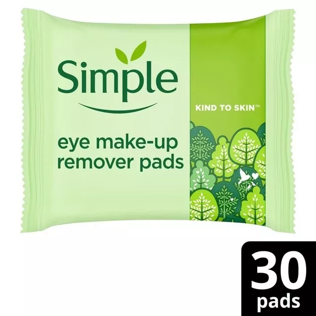 Simple Kind to Skin Eye Make Up Remover Pads 30 Per Pack