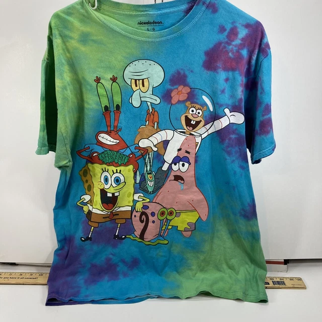 Sponge Bob SquarePants Tie Dye T-Shirt Men’s L Nickelodeon