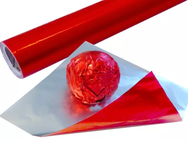 Rojo Einwickelfolie Rollo 65m Colorido Papel de Aluminio para Chocolate