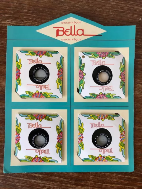 Doll / Poupée BELLA Carton Présentoir Ancien DISCOTHEQUE BELLA avec 4 disques