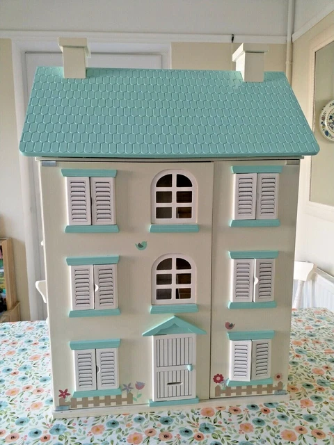 4 STOREY LARGE Wooden Dolls House LIGHT UP Ex Con 49.00