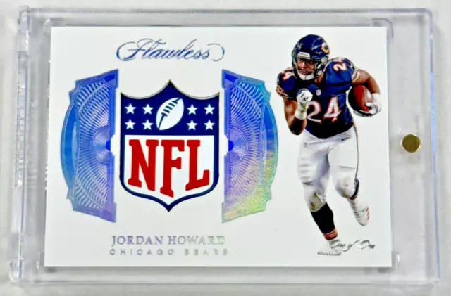 2017 Panini Flawless Jordan Howard #1/1 Nfl Shield Worn Ssp Chicago Bears