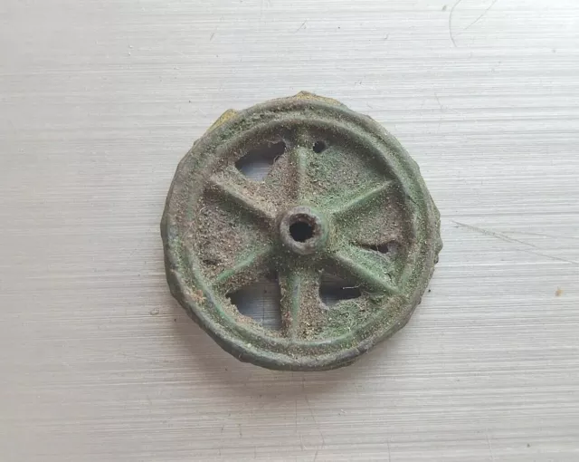 Antique wheel amulet pendant ancient artifact Scythians, Roman Empire, Sarmatian
