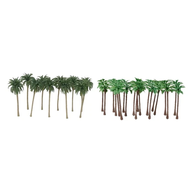 12 Pièces Maquettes Cocotiers Et Herbe - Décoration Paysage DIY Pour Train Miniature, Diorama, Jardin Féerique