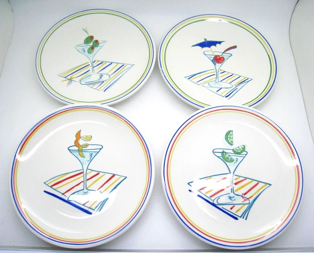 Set of 4 Mesa International Martini Glass 7-1/2" Plates