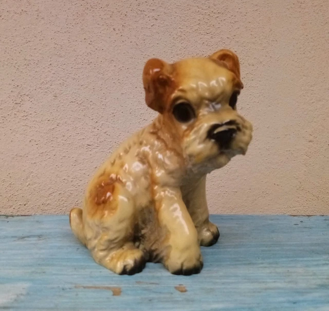 Cane schnauzer in resina  riproduzione da collezione - vintage anni '80 - cm 15