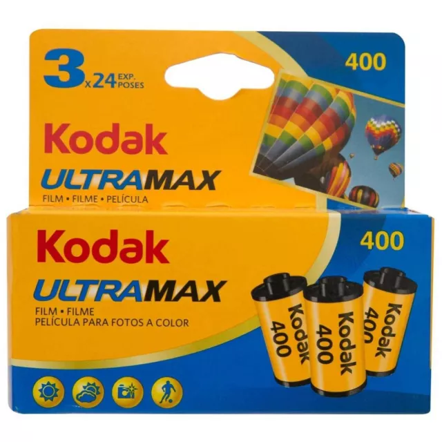 9 x KODAK ULTRAMAX 400 Film (3X3PKS)! Colour Negative Camera Film (35mm, 24 EXP)