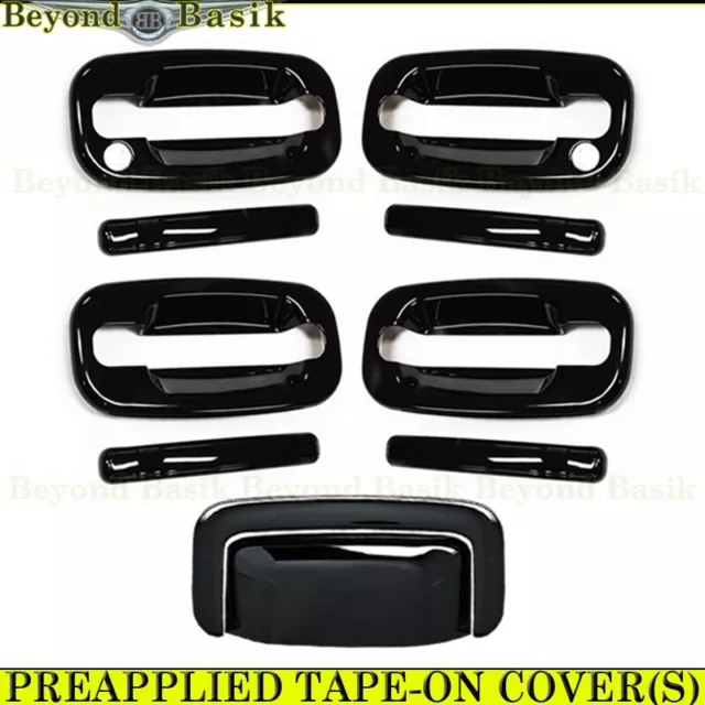 2000-2006 CHEVY Tahoe GMC Yukon XL GLOSS BLACK 4 Door Handle COVERS PSK+Tailgate