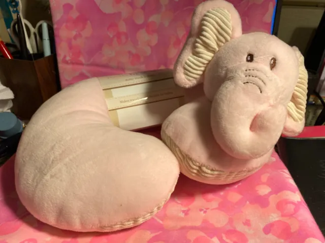 NWT Kelly baby Pink Plush Elephant Baby Neck Pillow Travel Safe Comfort Care