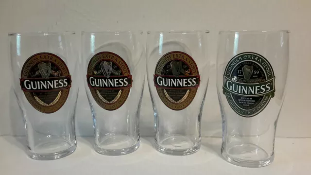 4 Guinness Pint Glasses Ireland Collection - Barware - A5