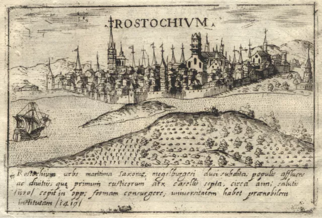 Wismar Gesamtansicht Original Kupferstich Valegio 1713