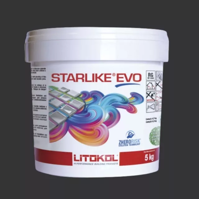 Litokol Starlike Evo 145 Nero Carbonio Negro Resina Epoxídica Pegamento Fuga 5