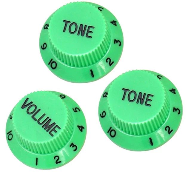 Boutons De Contrôle De Vitesse De Guitare Vert 3pcs 1 Volume Et  Pour La