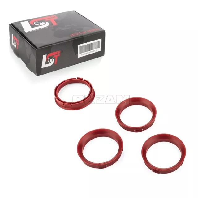 4x Centrage Entretoises Rouge Foncé Jantes en Alliage 66,45 - 57,1 MM pour BMW