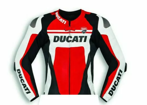 DUCATI Da Corsa Motociclistica Giacca Pelle Uomo Giacca Da Motociclista In Pelle