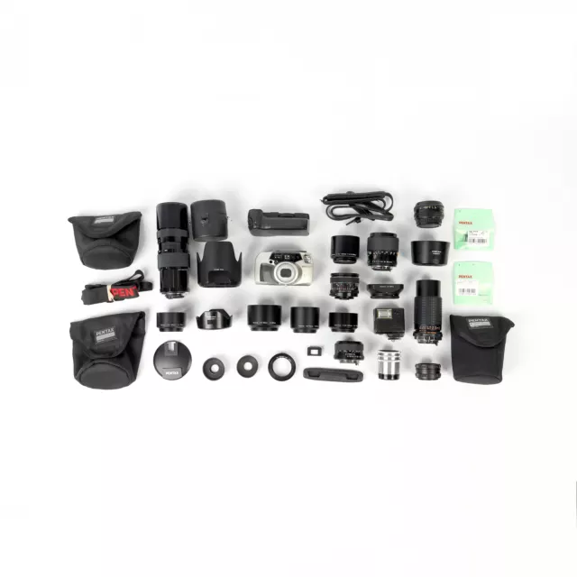 Lot of Assorted Pentax Camera Accessories (Lenses, Hoods, Straps & More) AS IS