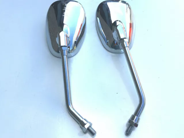 2X Custom Chrome 10MM Motorcycle REARVIEW Side Mirrors MotorBike/Bike Universal