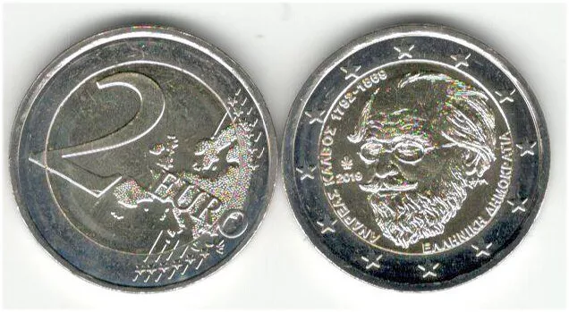 Griechenland 2 Euro Gedenkmünze 2019 150 Jahre Gedenken an Andreas Kalvos