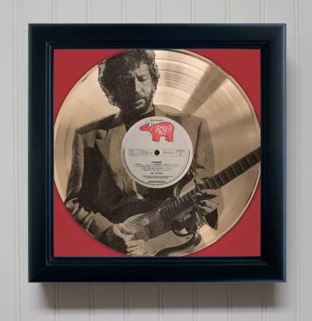 Eric Clapton Slow Hand Framed Gold Etched LP Shadowbox