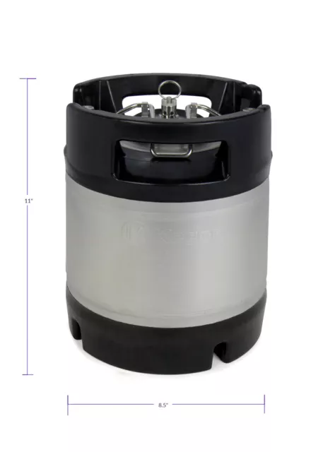 New Kegco 1.75 Gallon Home Brew Ball Lock Keg with Rubber Handle 2