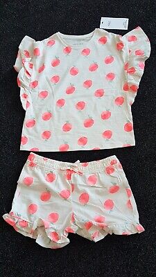 Girls Fruit Print Shorts Set Age 5-6 From Marks And Spencer BNWT