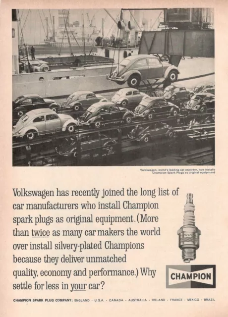 Champion Spark Plug Volkswagen 1962 Advertising Vintage Esporta IN All The World