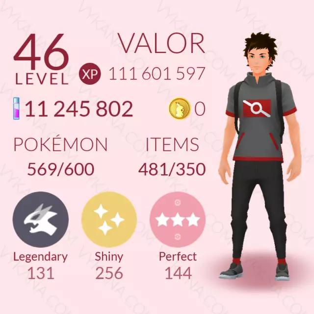 Pokémon acc GO Lvl 46, 5x Kartana, 2x Shadow Mewtwo, 256x Shiny, 144x IV100