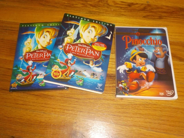 Pinocchio Gold Collection & Peter Pan 2-DISC Platinum Edition DVD Lot NEW