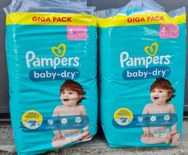 Lot 240 couches Pampers BABY DRY  taille 4 (9-14 kg)