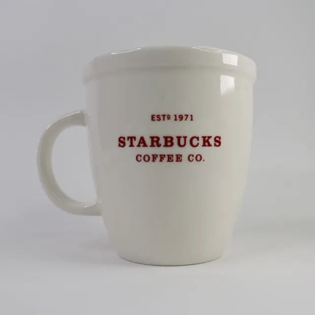Starbucks Mug 2017 Holiday Cream Red Simple Cup Coffee Tea Collectible 18oz