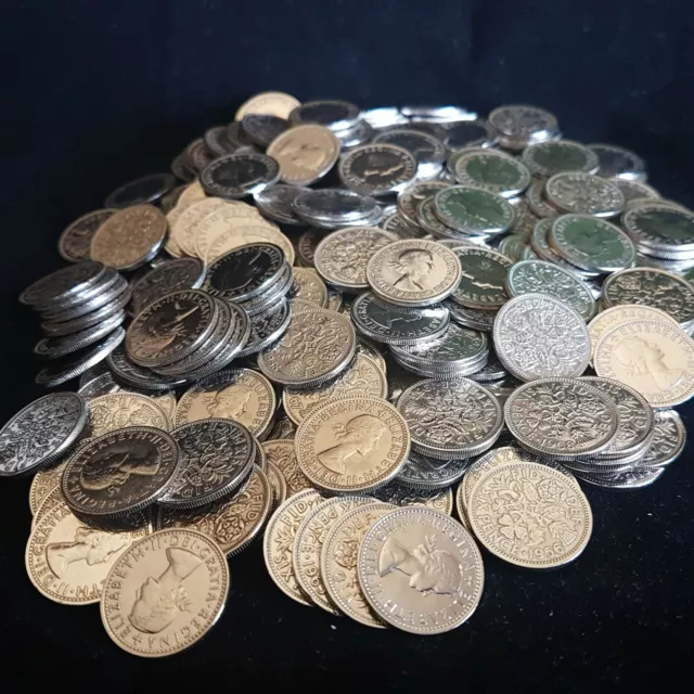 Bulk SIXPENCE Coins - Clean Shiny - Best Quality - Wedding Birthday Gift Job Lot