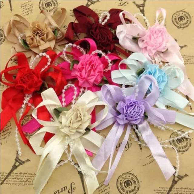 20pcs Satin Ribbon Flower Appliques Craft Wedding Decoration DIY