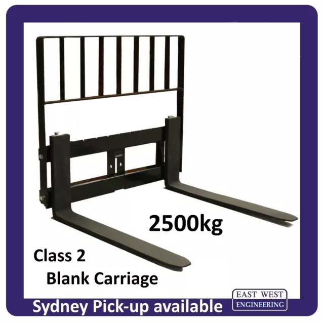 Class 2 PALLET FORK Carriage (blank) with LOADGUARD, WLL 2500kg, Fully Certified