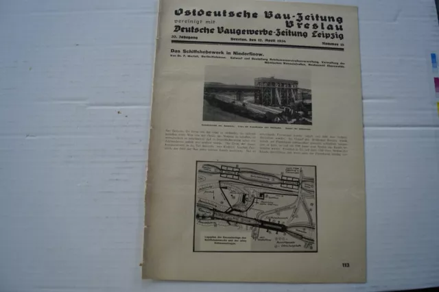 Zeitschrift r12 / 1934 Schiffshebewerk Niederfinow