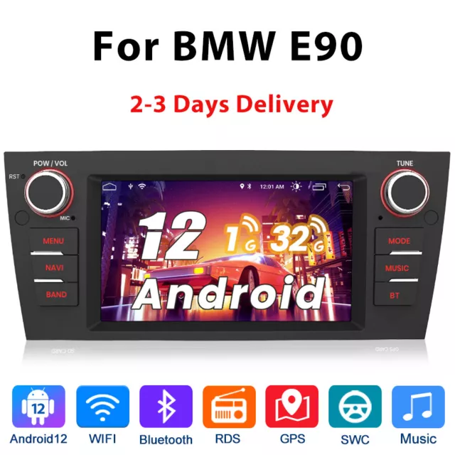 For BMW E90 E91 E92 E93 7”Android 12 Car Stereo Radio GPS Sat Nav WIFI BT FM DAB