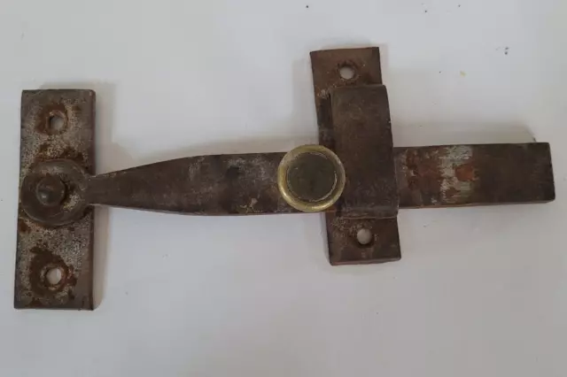 Large antique latch steel and brass door handle hardware