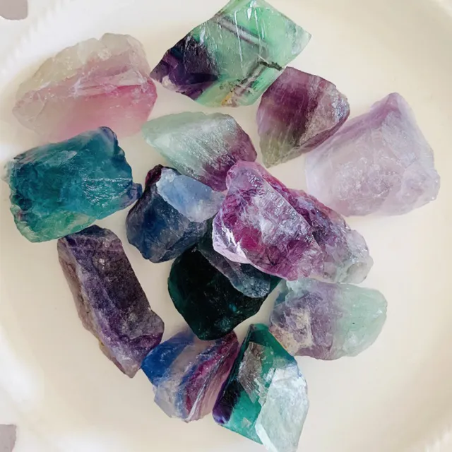 100g Rough Natural Colorful Fluorite Quartz Crystal Healing Raw Stones Specimen