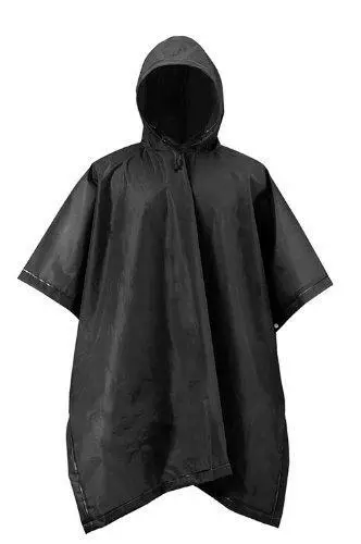 RPS Outdoors 51-114 Adult Rain Poncho Black EVA Waterproof Reusable (50 inch x