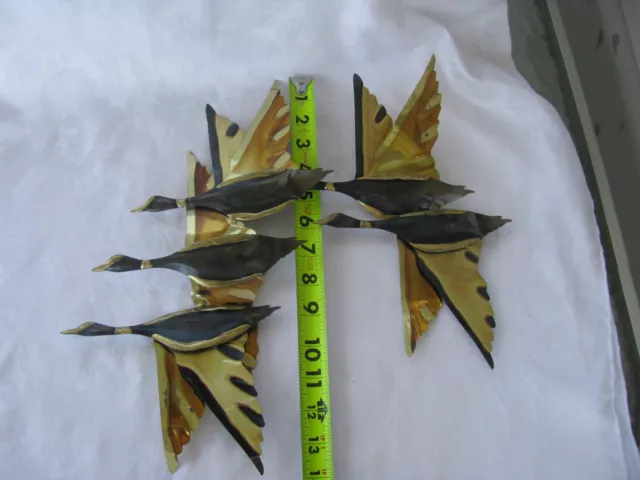 Vintage Home Interior Brass Metal Geese Wall Accents Metal Geese Wall Art Set 2 3